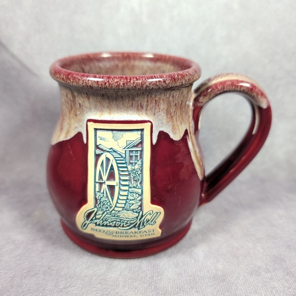 Deneen Pottery Johnson Mill Bed & Breakfast Midway Utah Coffee‎ Mug Drip Glaze